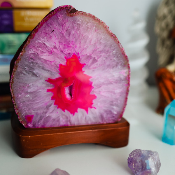 Lampa z Agatu różowego