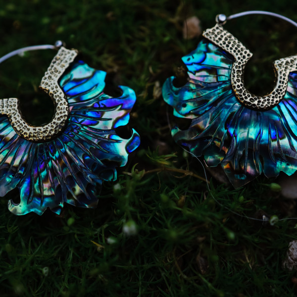 Kolczyki z muszli paua